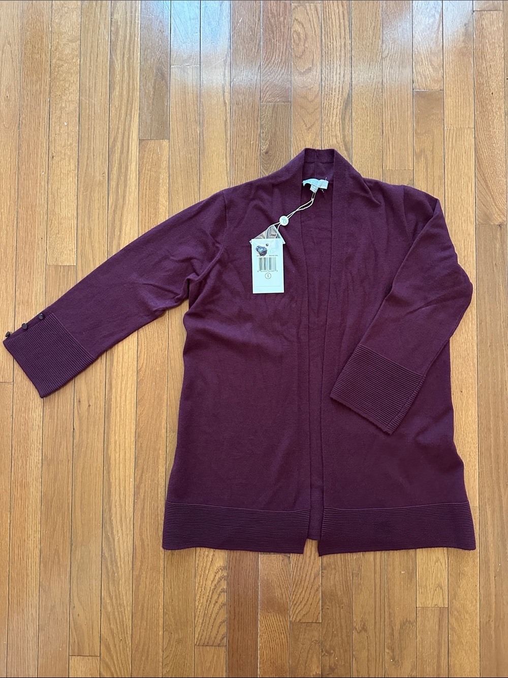 Cyrus maroon cardigan, size small NWT